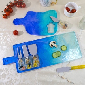 Epoxy Resin Cutting board Mold Serving Board Kitchen Board Mould Resin tableware storage tray mold, DIY resin Western food set silicone mold