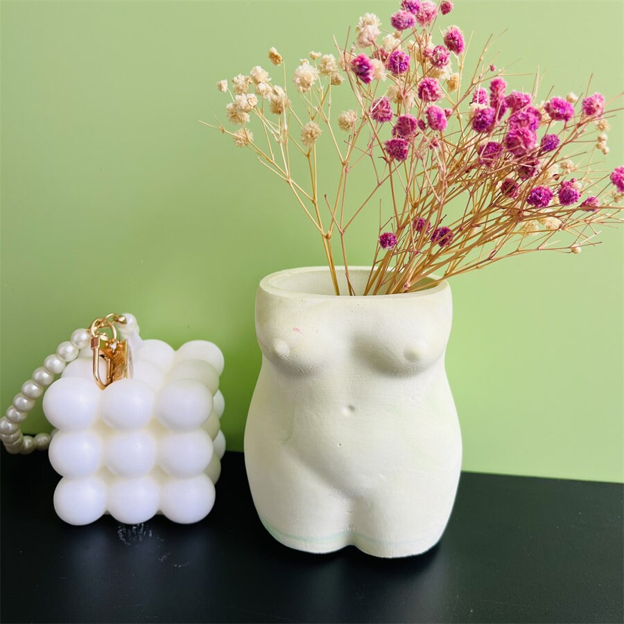 Mitad del molde de silicona female Body Vase -Female Model Resin Vase molds DIY Handmade Art Cement Concrete Flower pot penholder Molde de decoración del hogar