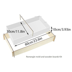 Oregelbunden 20 tum 24 tum rund rektangulär bordsform, DIY epoxihartsflodbricka, stor flodsoffbord silikonåteranvändbara formar Rectangle mold