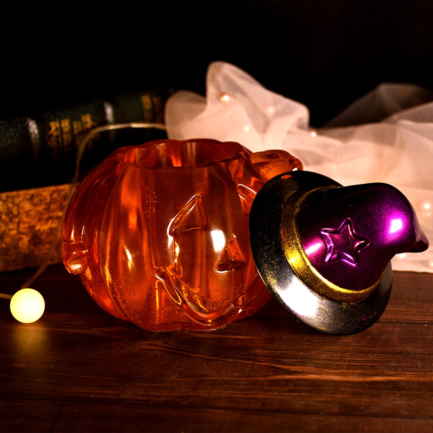 Moule Silicone Pot Citrouille 3D Avec Couvercle - Pour Résine, Bijoux, Bonbons, Bougie - Décoration Halloween Et Automne