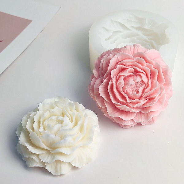 Peony Flower Silicone Mold , peony scented candle molds , Soap Fondant cake decoration mold DIY Handmade Epoxy Resin Craft Molds