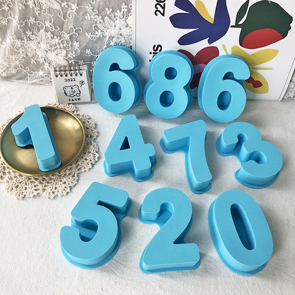 Jumbo 4'' & 7'' inch Number Mold ,Large Digital number Silicone Mold, Candle Mold Letter Cake Molds, Letters Numbers Cement Resin Mould