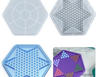 Chinese Checkers Game mold- board game, strategy game, game for kids, table game mold, DIY Handmade Epoxy resin Chess Board mold