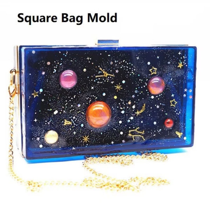 Silicone Clutch Purse Wallet Bag Mold Set For Resin Epoxy Shaker Bag Mold Set Handbag Mold DIY Handmade Resin Wallet Mould image 2