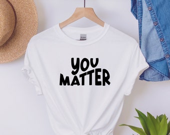 You Matter Unisex Graphic T-shirt // School Counselor Shirt, Social Worker T-Shirt, Mental Health Tees, Wavy Text, Retro Font Shirt, Trendy