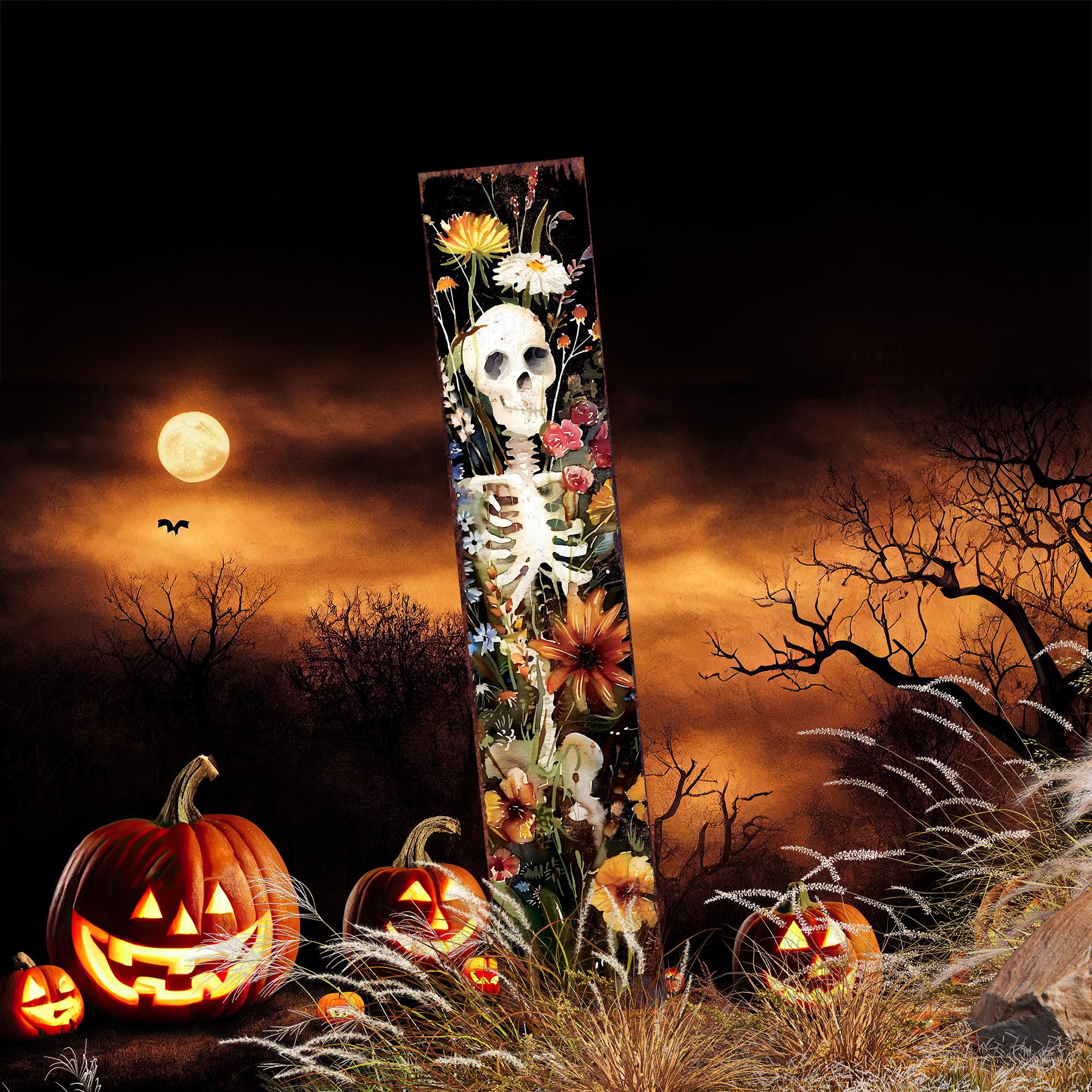 Halloween-Gartenflagge 'No Trespassing' – Jute, Doppelseitig Bedruckt, 30,5 X 45,7 Cm, Wetterbeständig