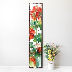 48in Summer Red Geraniums Porch Sign - Wooden Farmhouse Rustic Decor ...