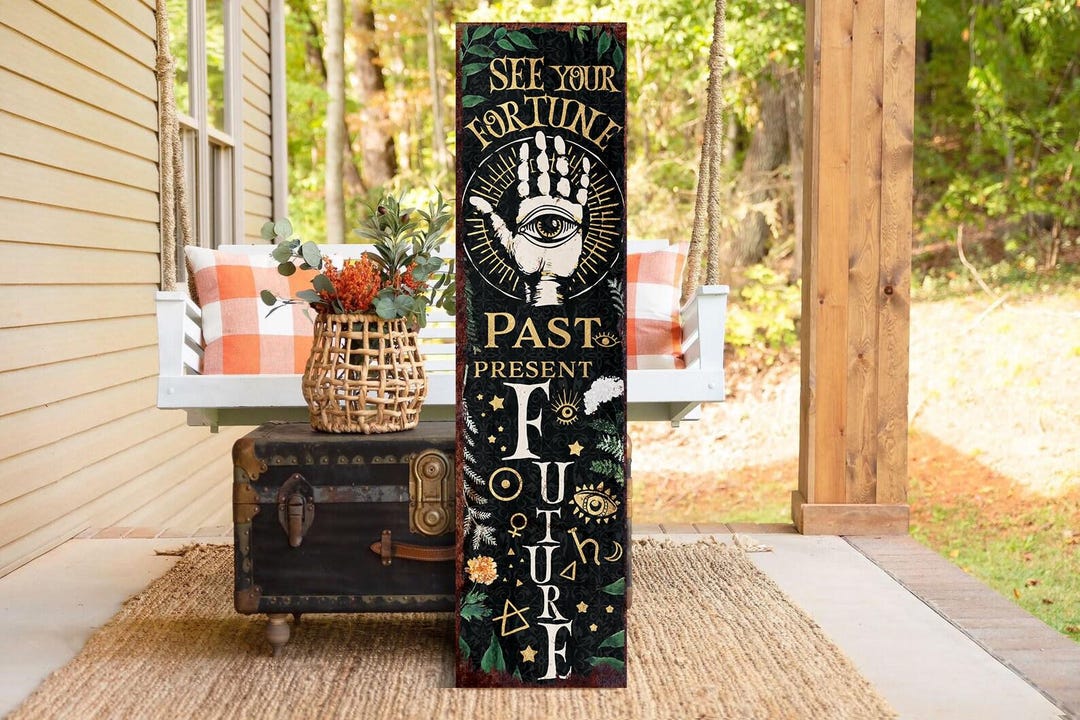 36in Fortune Teller Halloween Porch Sign Front Porch Halloween