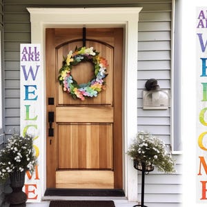 LGBT Welcome Sign for Front Door Porch Welcome Giant Board Decor, 72in Height x 9.25in Width