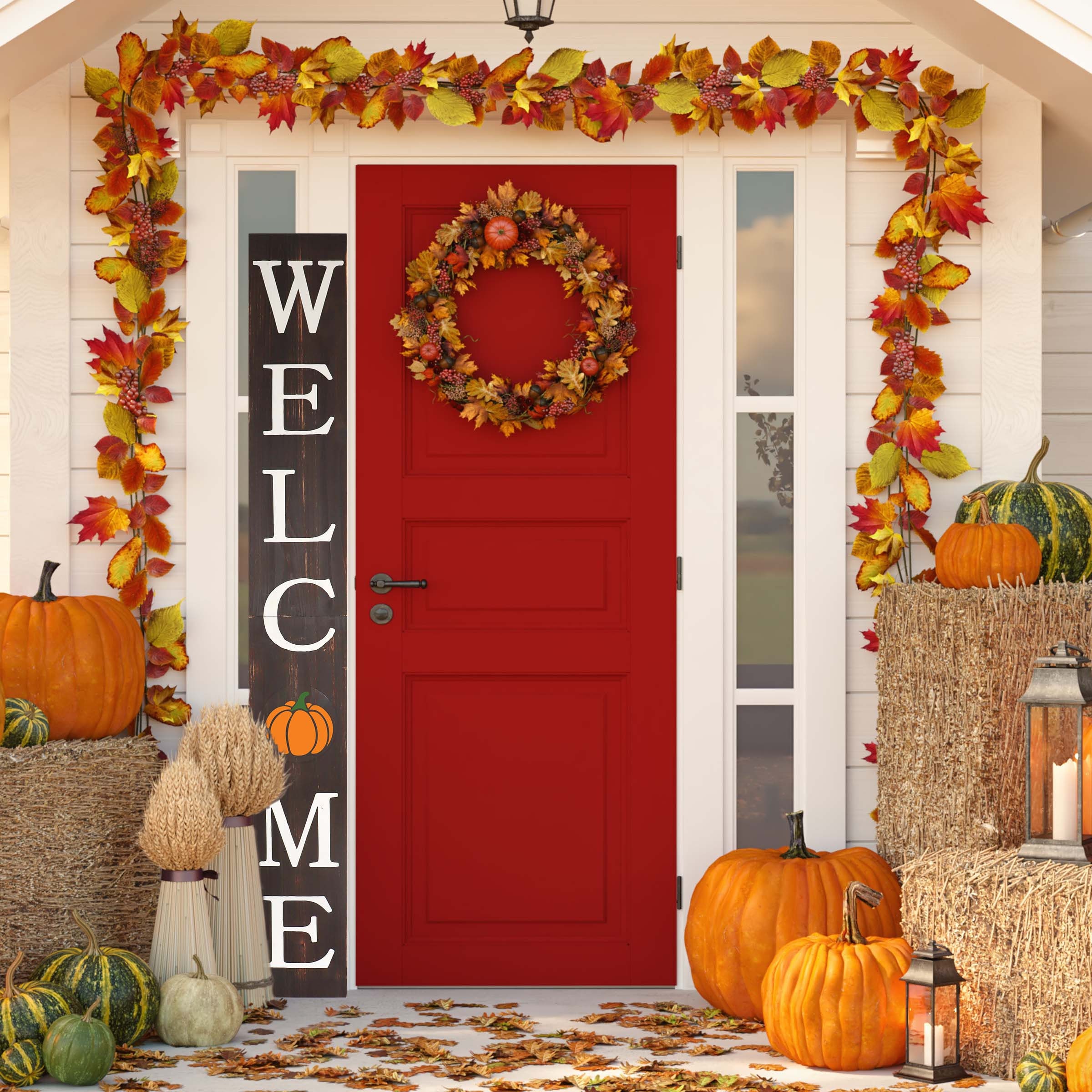 Tall Outdoor Fall Sign for Front Door 6ft Brown Etsy