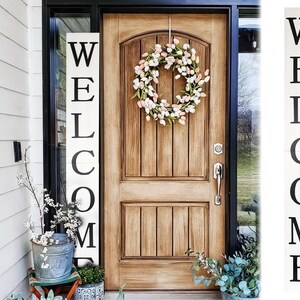 72in Rustic White Outdoor Welcome Sign - Elegant Decor for Front Door, Porch, and Entryway