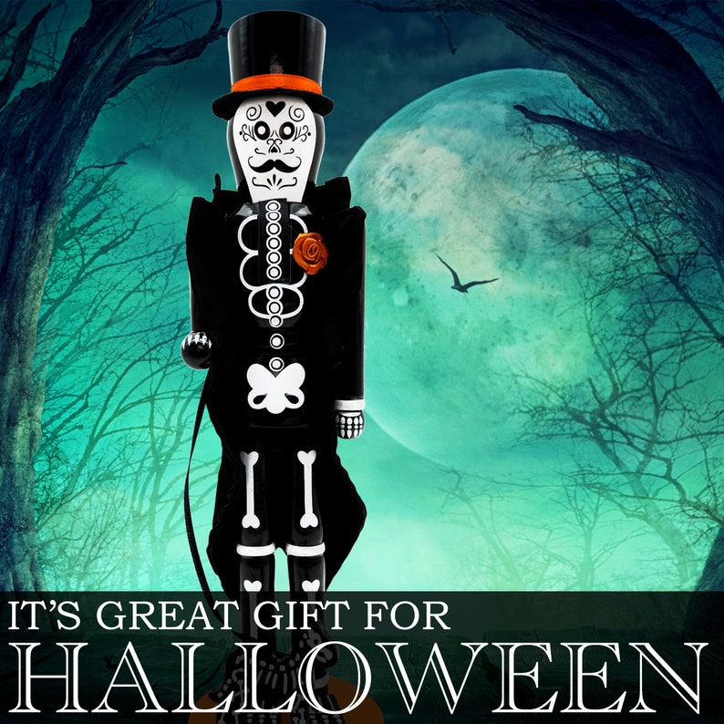 Halloween Nutcracker Handpainted Day of the Dead Skeleton Etsy