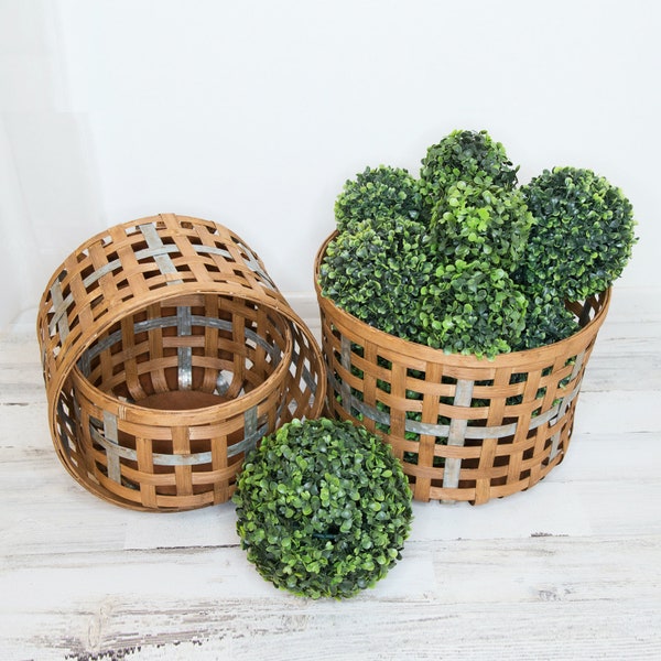 Woven Metal Basket Etsy