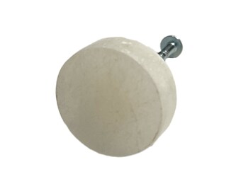 Stone Disk Knob Cabinet Knobs 6 Pack Knobs for Cabinets and Drawers, Closet Door Knobs, Drawer Pulls and Knobs with Mounting Screws (White)