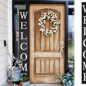 72in Rustic  Black Welcome Sign - Elegant Decor for Front Door, Porch, and Entryway