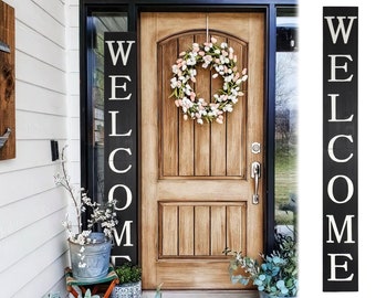 72in Rustic  Black Welcome Sign - Elegant Decor for Front Door, Porch, and Entryway