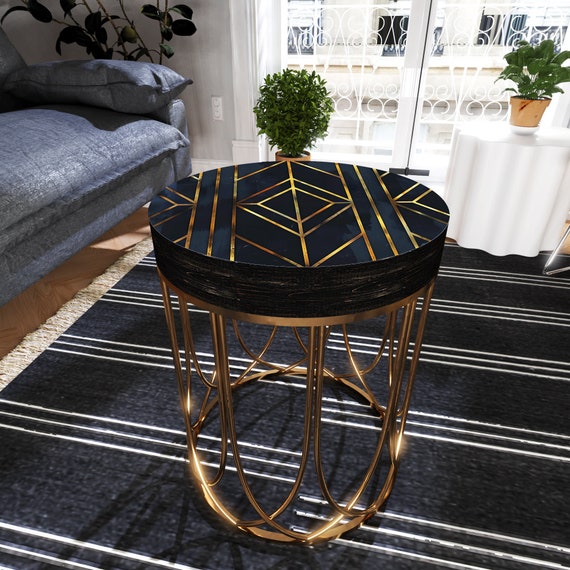 Geometric metal side table discount