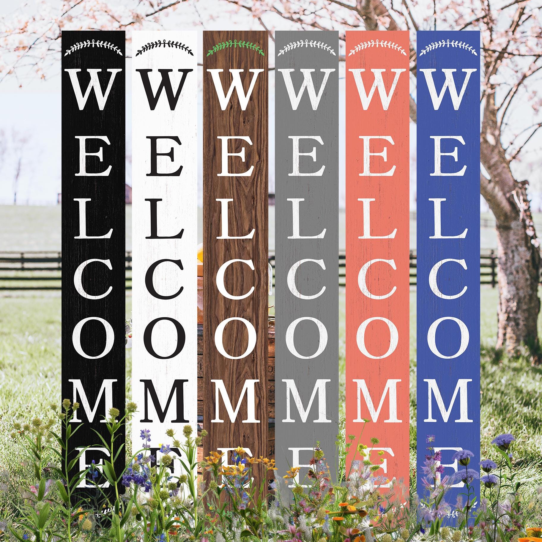 72in Outdoor Welcome Porch Sign | Front Porch Decor | Front Door, Entryway Decor | Foldable, Portable | UV Print