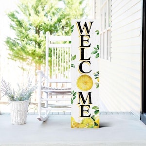 Fresh Lemon Summer Welcome Porch Sign for Front Door | Multi Sizes | Perfect for Porch, Yard, Garden, or Front Door