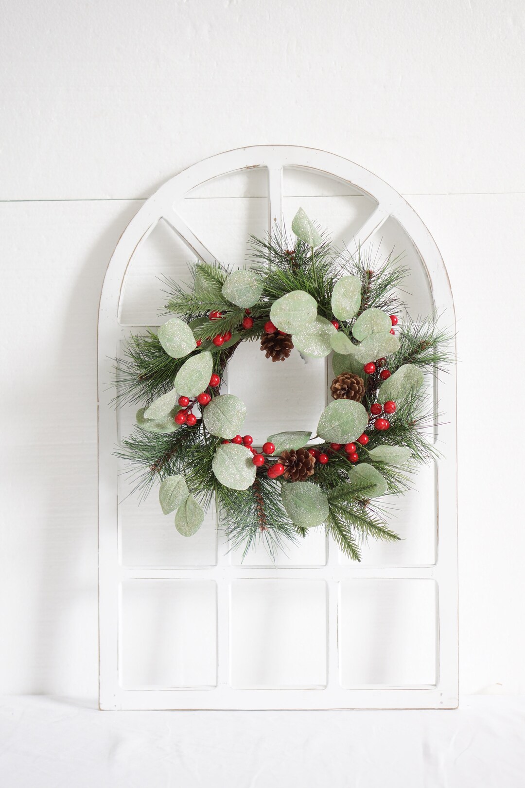 Window Pane Wall Décor, Wood Christmas Holiday Wall Hanging Indoor