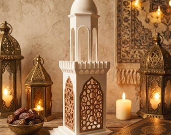 Masjid 3D Lantern Box, Minaret Lantern, ramadan decor, mosque Lantern Ramadan Decor, Islamic, Eid Decoration. السلام عليكم,