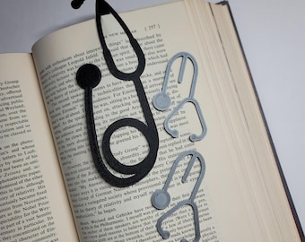 Nurse Bookmark and paper clips, Stethoscope Custom Doctor, Career Bookmark Doctor Gift , Personalized , Graduation party favors