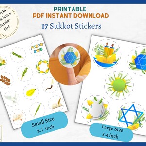 Sukkot and Rosh Hashannah Symbols Printable Sticker Sheets