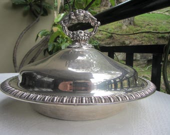 Silver Plated Lidded Serving Dish: Hecworth Old Sheffield Reproduction, c1950s   Ref AM