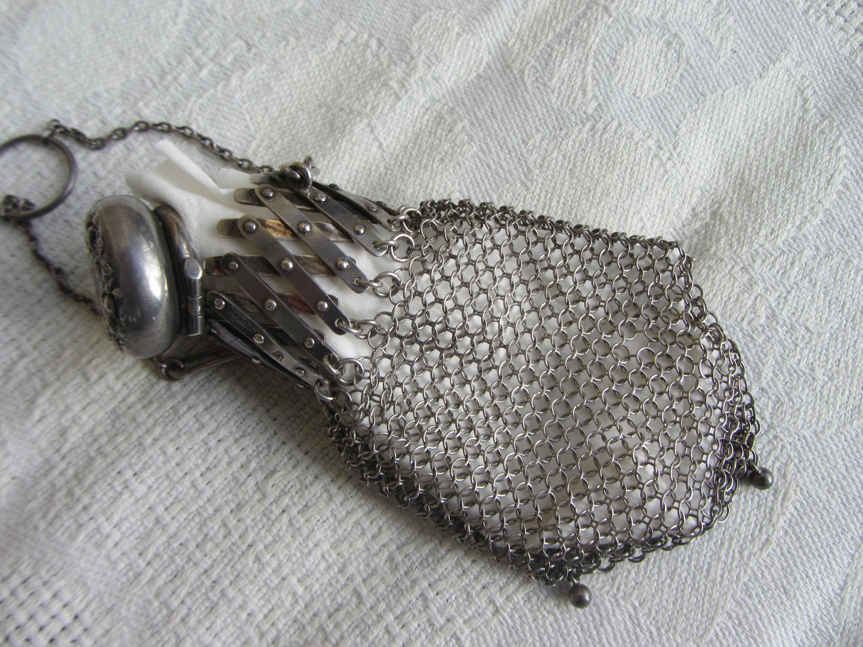 Sterling Silver Chainmail Mesh Purse - Ruby Lane