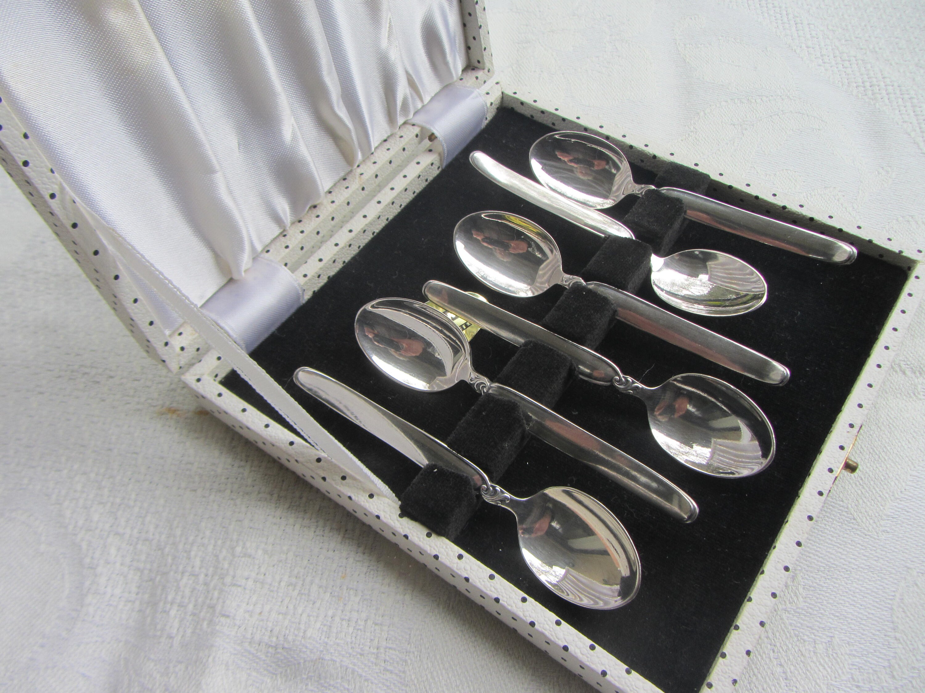 Set 6 Pretty 90 Germany Silver Plate Demitasse/coffee Spoons, 9.2
