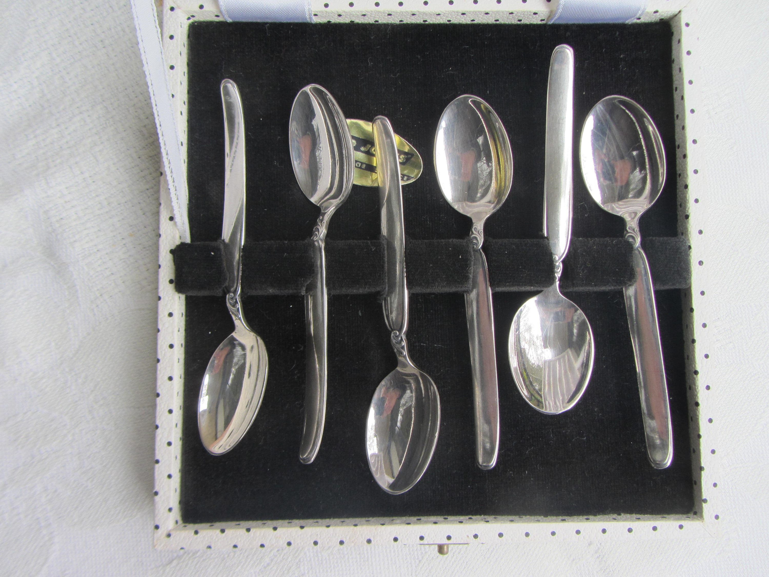 Set 6 Pretty 90 Germany Silver Plate Demitasse/coffee Spoons, 9.2