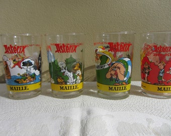 Verre Vintage Astérix Et Obélix FRESKY Années 80 - Édition Portugal 1986 - Rare