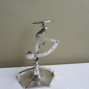 Antique Silver Plate Letter Scale: Victorian Postal Desk Scale