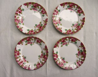 Four Royal Stafford Side /Tea/ Bread and Butter Plates.16.5cm/6.5". Oldr English Garden Bone China Farmhouse Decor Afternoon Tea.   Ref M