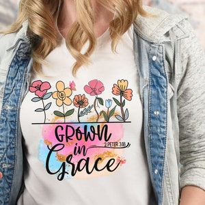 Grow In Grace PNG | Faith Clipart | Christian png | Jesus png | Sublimation Design | Digital Download | Christian Quotes | Religious Png