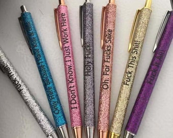 Starlush Customer Service Pens - Funny Pen Set of 6 Work Sucks Offensive  Sarcastic Snarky Sweary Pens Adult Humor Profanity Curse Words Gag Gifts  for
