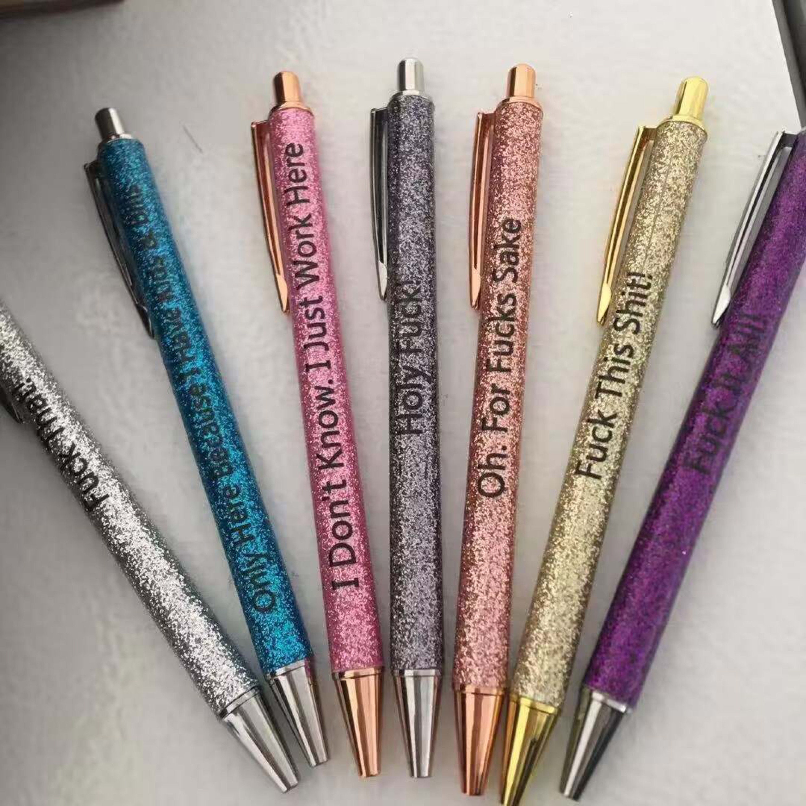 Vulgar day of the week glitter ball point pen set 1.0mm