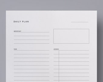 Minimalist Daily Planner Printable | Bauhaus Style (PDF, PNG, JPG)