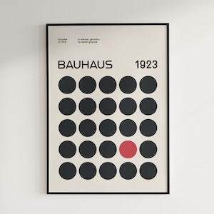 Bauhaus Art Print, Bauhaus Exhibition Poster, Dieter Rams Inspired Wall Art, Geometric Art Print, Bauhaus print, grey home and room decor