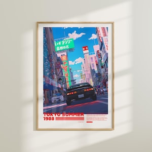 Vintage 90s Anime Wall Art, Retro Japan Aesthetic Poster, Old School Anime Print, Nostalgic Anime Room Decor, Soft Pastel Anime Vibes Art