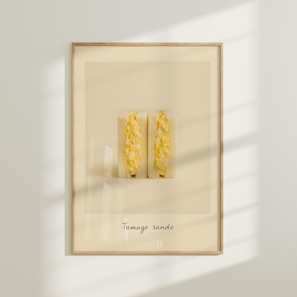 Tamago Sando Print – Minimalist Japanese Egg Sandwich (Digital Download)