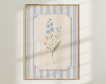 Delphinium Lily of the Valley Print, Cottagecore Floral Wall Art (Digital Download)