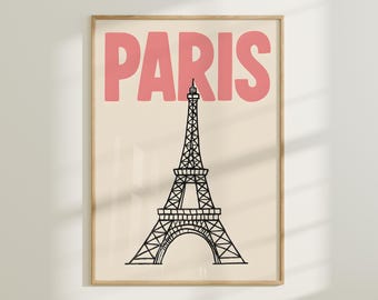 Impresión artística de la Torre Eiffel: Paisaje parisino minimalista (descarga digital)