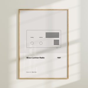 Dieter Rams Braun Lectron Radio Wall Art, Bauhaus Exhibition Poster, Printable Minimalist Wall Art, Geometric Art Print, less but better art