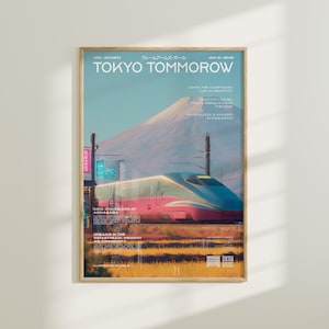 Cyberpunk Shinkansen Wall Art, Futuristic Japanese Train Poster, Neon Bullet Train Print, Sci-Fi Tokyo Subway Art, Japan Transit Decor