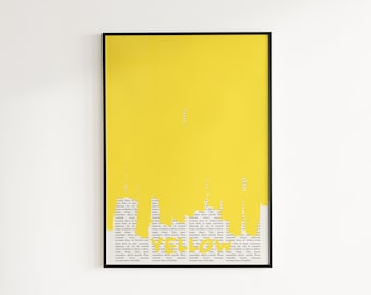 Yellow Paint Brush Bauhaus Print, Minimalist Wall Art (Digital Download)