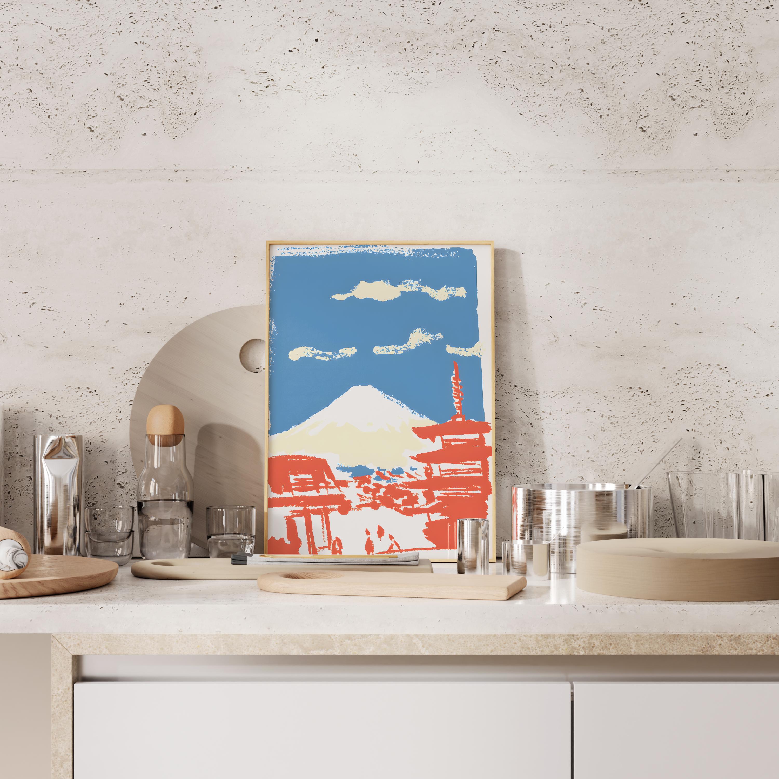 Vintage Mount Fuji Travel Poster – Retro Japan Wall Art (digital ...