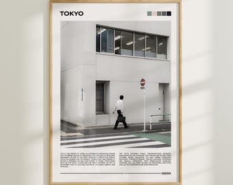 Tokyo Cityscape Print, Modern Travel Wall Art (Digital Download)