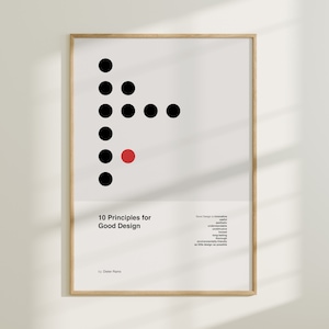 Dieter Rams 10 Principles for Good Design, Bauhaus Exhibition Poster, Printable Minimalist Wall Art, Geometric Print, less but better art