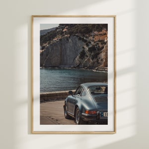 Arte mural de Porsche clásico, impresión de Porsche vintage, arte mural de Porsche, póster de coches clásicos, póster de dinero antiguo, póster de Porsche con estética clásica